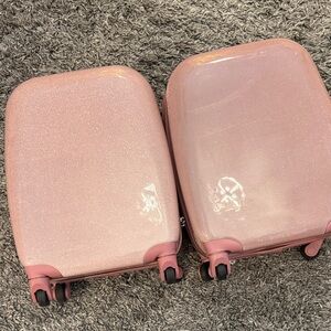 Pottery Barn Kids Pink Glitter Suitcases